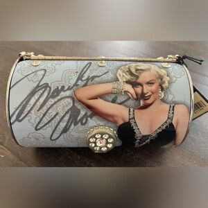Marilyn Monroe Cylinder Tin Tote by Vandor |Collectible Metal Barrel Clutch wTag